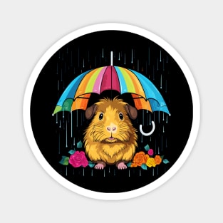 Guinea Pig Rainy Day With Umbrella Magnet